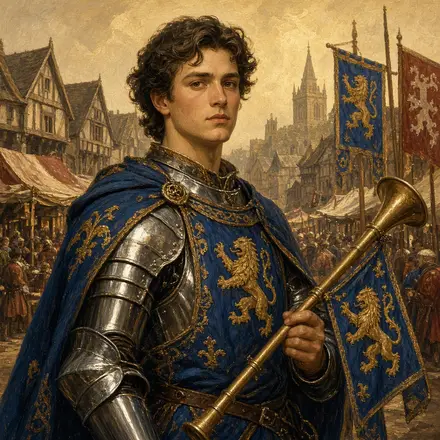 Illustrated portrait of Sir Gareth